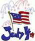 July 4th picture of a flat and fireworks